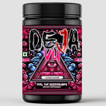 Deja Vu Pre Workout - Lychee | Explosive Energy & Focus | 400g | 33 Servings | Beta-Alanine, Citrulline, Creatine, Caffeine | Feel the Goosebumps