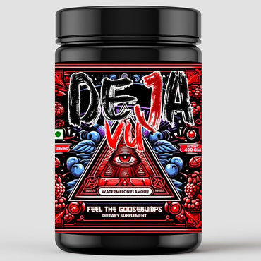 Deja Vu Pre Workout - Watermelon | Explosive Energy & Focus | 400g | 33 Servings | Beta-Alanine, Citrulline, Creatine, Caffeine | Feel the Goosebumps