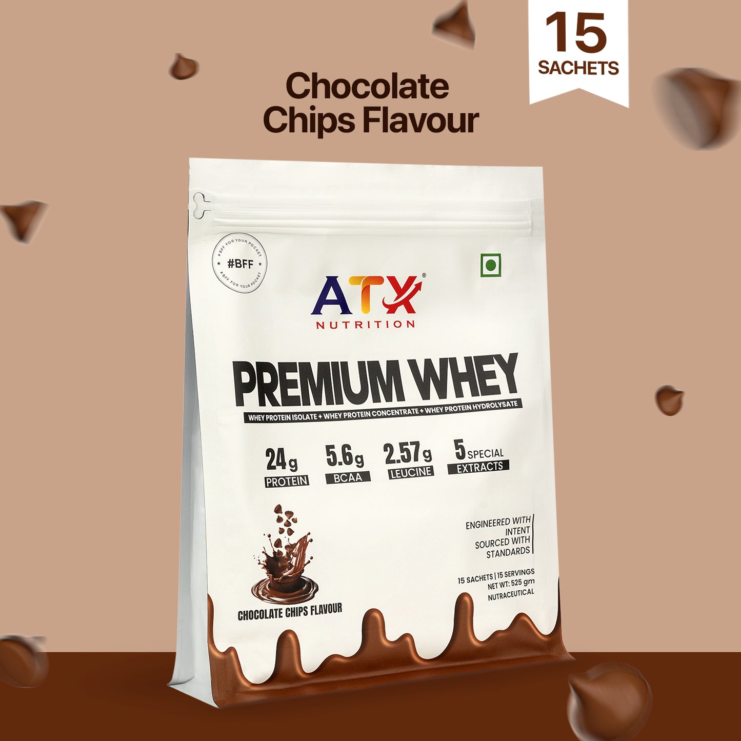 ATX Whey Kesar Kulfi | 525 GM | ISOLATE + CONCENTRATE + HYDROLYSATE | 15 SACHETS