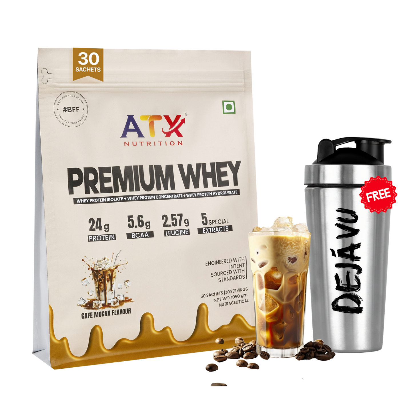Whey Cafe Mocha| 1KG | ISOLATE + CONCENTRATE + HYDROLYSATE | 30 SACHETS