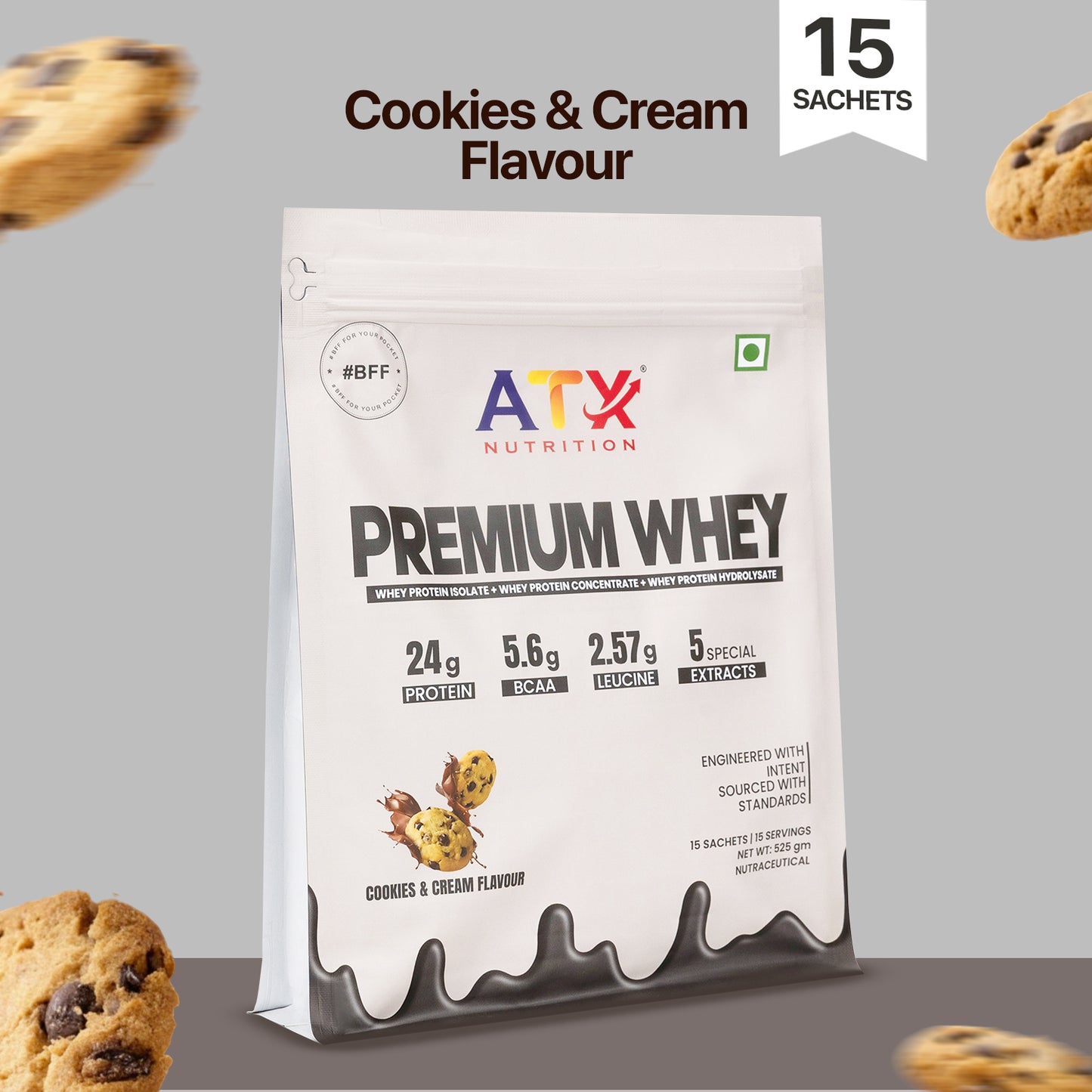 ATX Whey Kesar Kulfi | 525 GM | ISOLATE + CONCENTRATE + HYDROLYSATE | 15 SACHETS