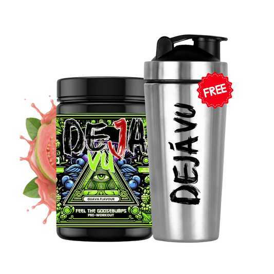 Deja Vu Pre Workout - Guava | Explosive Energy & Focus | 400g | 33 Servings | Beta-Alanine, Citrulline, Creatine, Caffeine | Feel the Goosebumps