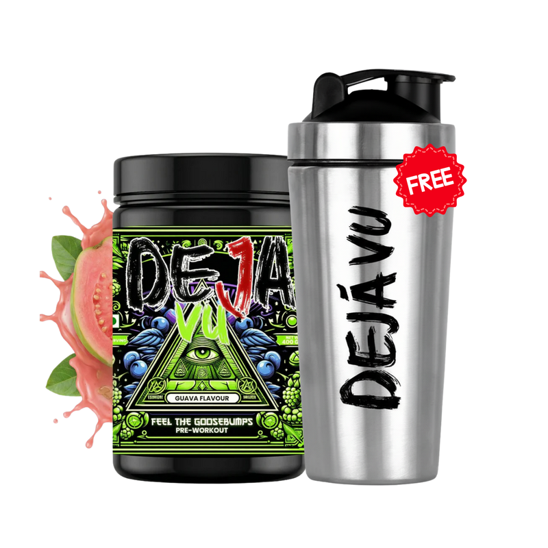 Deja Vu Pre Workout - Guava | Explosive Energy & Focus | 400g | 33 Servings | Beta-Alanine, Citrulline, Creatine, Caffeine | Feel the Goosebumps