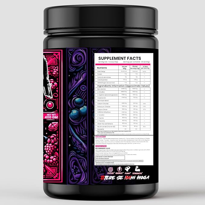 Deja Vu Pre Workout - Lychee | Explosive Energy & Focus | 400g | 33 Servings | Beta-Alanine, Citrulline, Creatine, Caffeine | Feel the Goosebumps