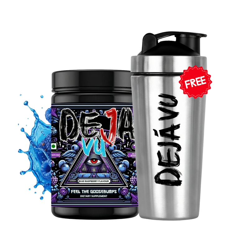 Deja Vu Pre Workout - Blueberry | Explosive Energy & Focus | 400g | 33 Servings | Beta-Alanine, Citrulline, Creatine, Caffeine | Feel the Goosebumps