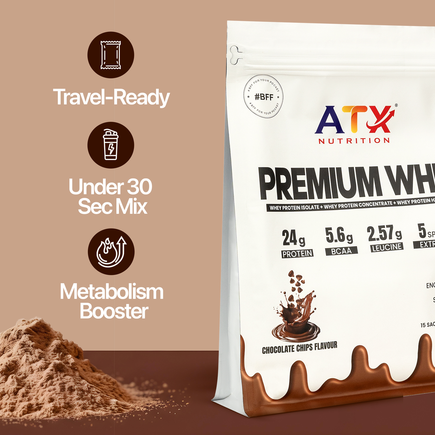 Whey Chocolate Chips | 1KG | ISOLATE + CONCENTRATE + HYDROLYSATE | 30 SACHETS