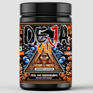 Deja Vu Pre Workout - Orange | Explosive Energy & Focus | 400g | 33 Servings | Beta-Alanine, Citrulline, Creatine, Caffeine | Feel the Goosebumps