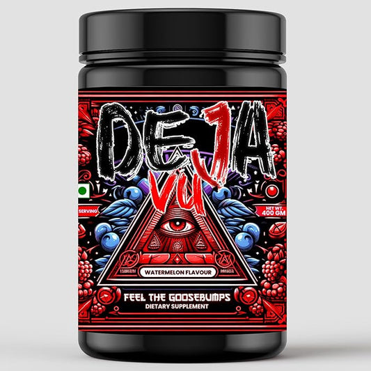Deja Vu Pre Workout - Watermelon | Explosive Energy & Focus | 400g | 33 Servings | Beta-Alanine, Citrulline, Creatine, Caffeine | Feel the Goosebumps