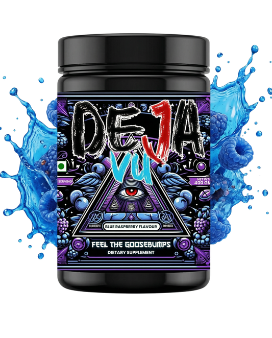 Deja Vu Pre Workout - Blueberry | Explosive Energy & Focus | 400g | 33 Servings | Beta-Alanine, Citrulline, Creatine, Caffeine | Feel the Goosebumps
