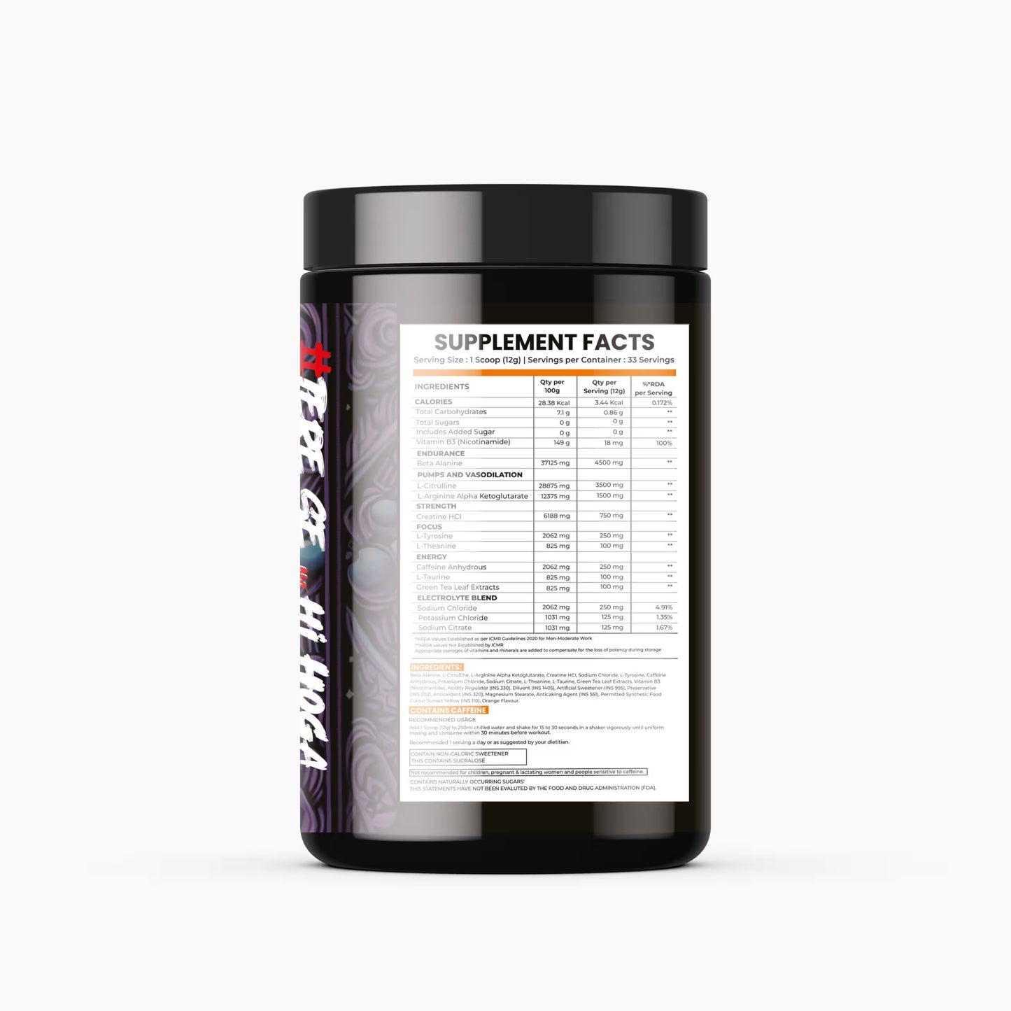 Deja Vu Pre Workout - Orange | Explosive Energy & Focus | 400g | 33 Servings | Beta-Alanine, Citrulline, Creatine, Caffeine | Feel the Goosebumps