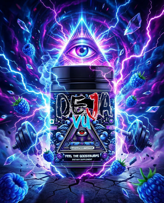 Deja Vu Pre Workout - Blueberry | Explosive Energy & Focus | 400g | 33 Servings | Beta-Alanine, Citrulline, Creatine, Caffeine | Feel the Goosebumps
