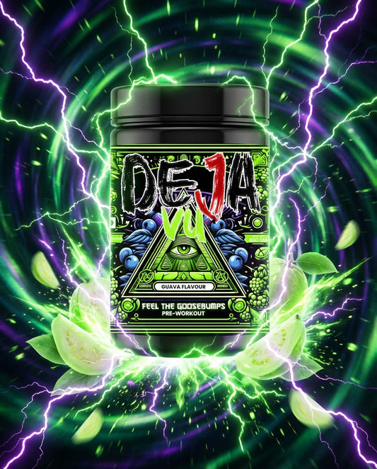 Deja Vu Pre Workout - Guava | Explosive Energy & Focus | 400g | 33 Servings | Beta-Alanine, Citrulline, Creatine, Caffeine | Feel the Goosebumps
