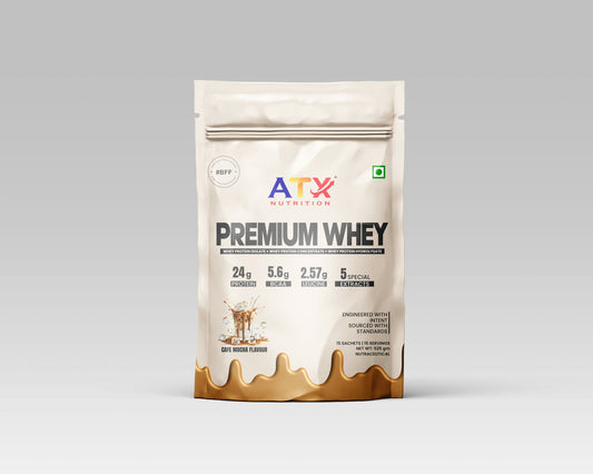 ATX Whey Cafe Mocha | 525 GM | ISOLATE + CONCENTRATE + HYDROLYSATE | 15 SACHETS