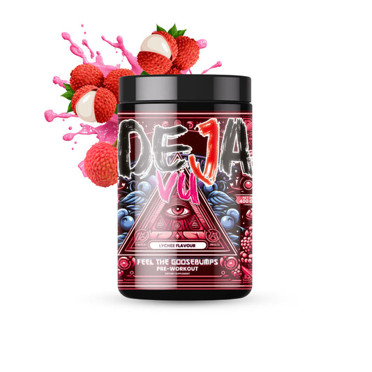 Deja Vu Pre Workout - Lychee | Explosive Energy & Focus | 400g | 33 Servings | Beta-Alanine, Citrulline, Creatine, Caffeine | Feel the Goosebumps