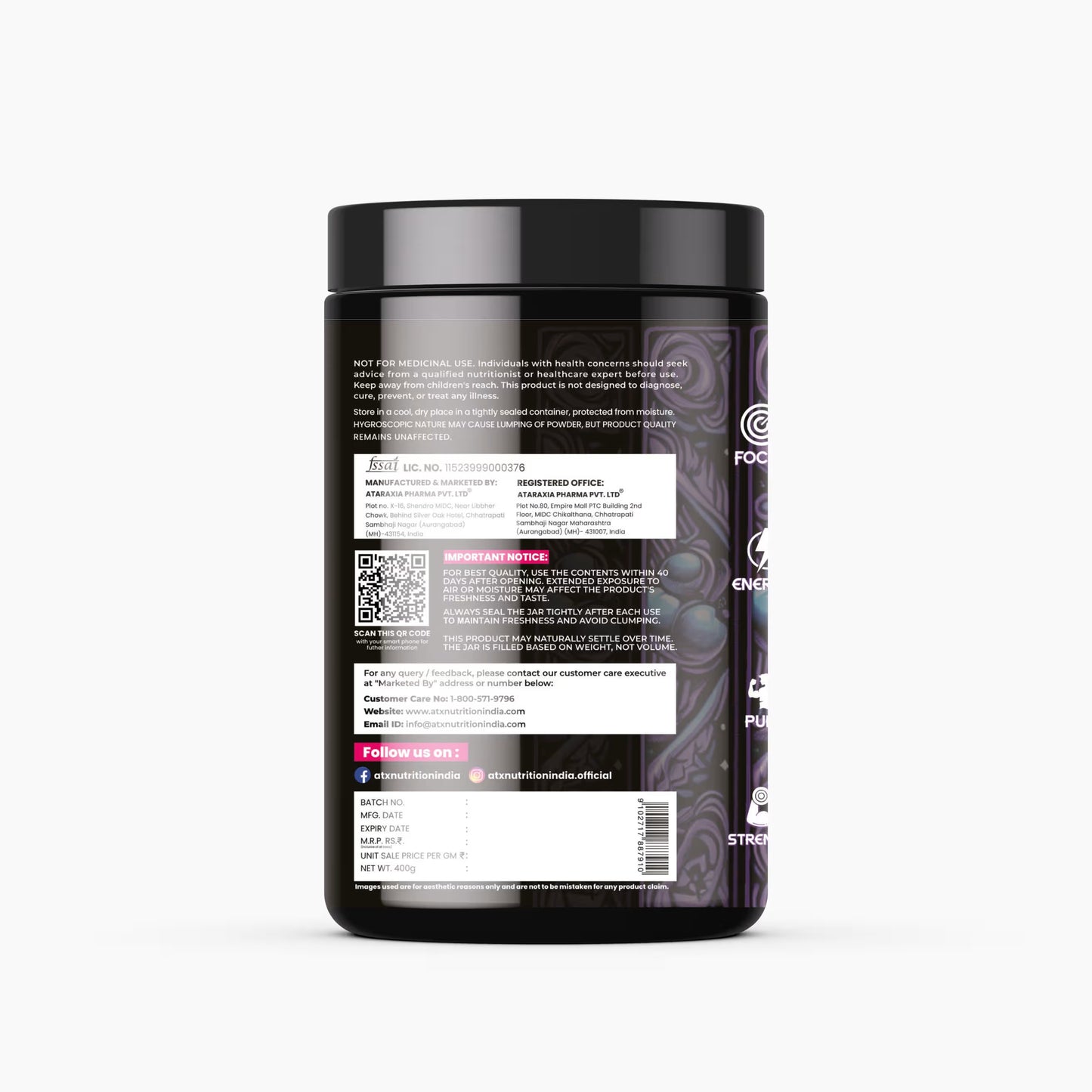 Deja Vu Pre Workout - Lychee | Explosive Energy & Focus | 400g | 33 Servings | Beta-Alanine, Citrulline, Creatine, Caffeine | Feel the Goosebumps
