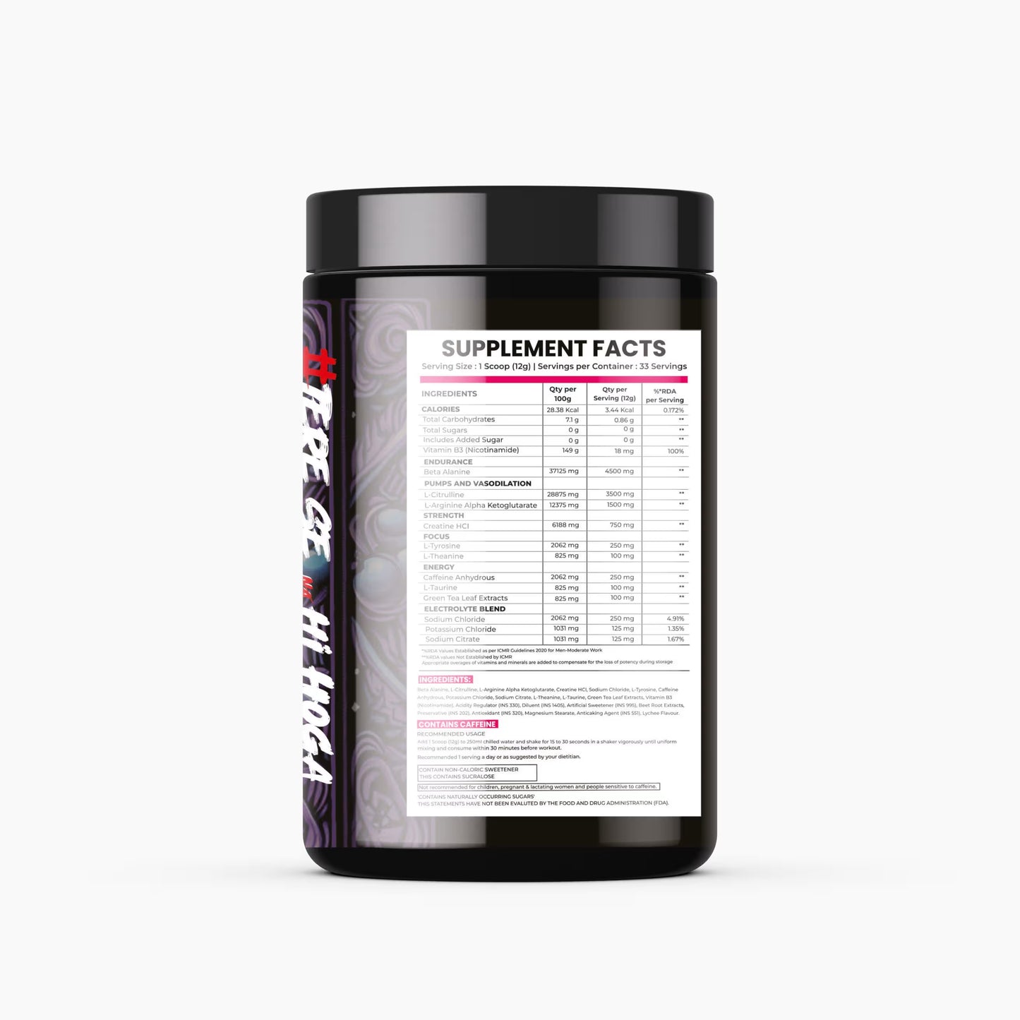 Deja Vu Pre Workout - Lychee | Explosive Energy & Focus | 400g | 33 Servings | Beta-Alanine, Citrulline, Creatine, Caffeine | Feel the Goosebumps