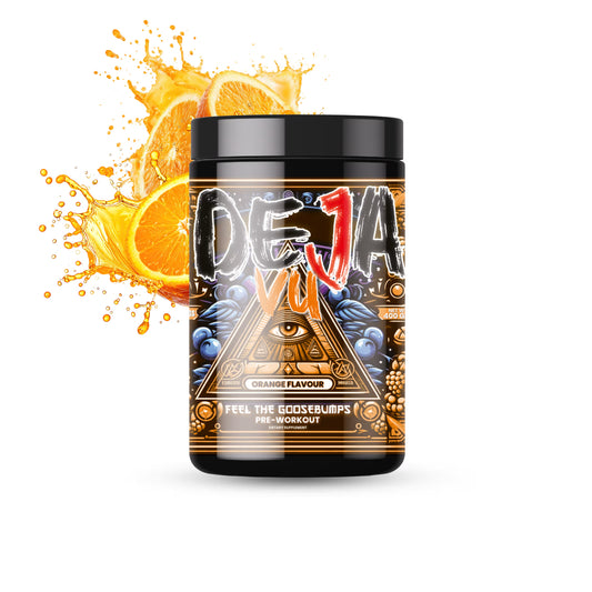 Deja Vu Pre Workout - Orange | Explosive Energy & Focus | 400g | 33 Servings | Beta-Alanine, Citrulline, Creatine, Caffeine | Feel the Goosebumps