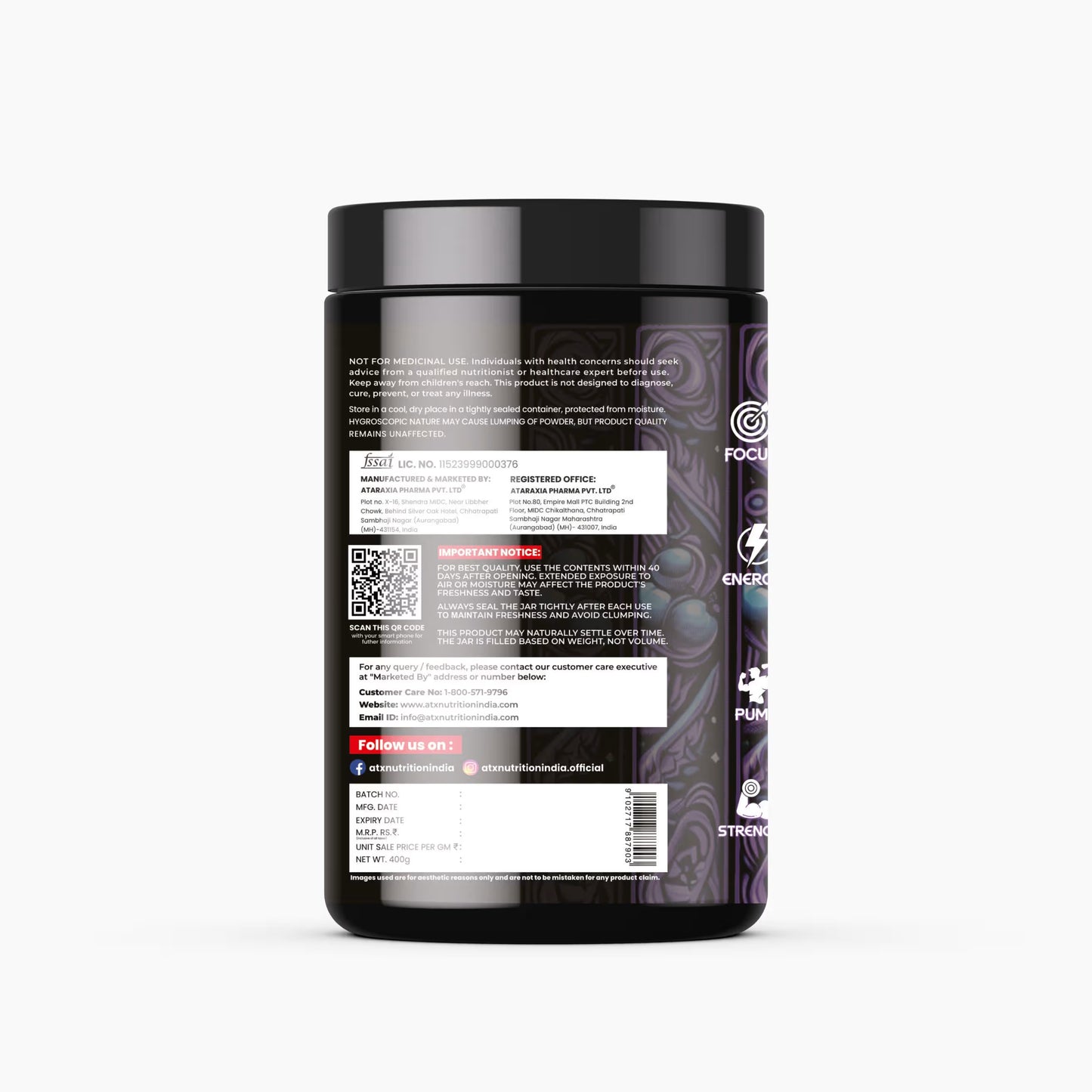 Deja Vu Pre Workout - Watermelon | Explosive Energy & Focus | 400g | 33 Servings | Beta-Alanine, Citrulline, Creatine, Caffeine | Feel the Goosebumps