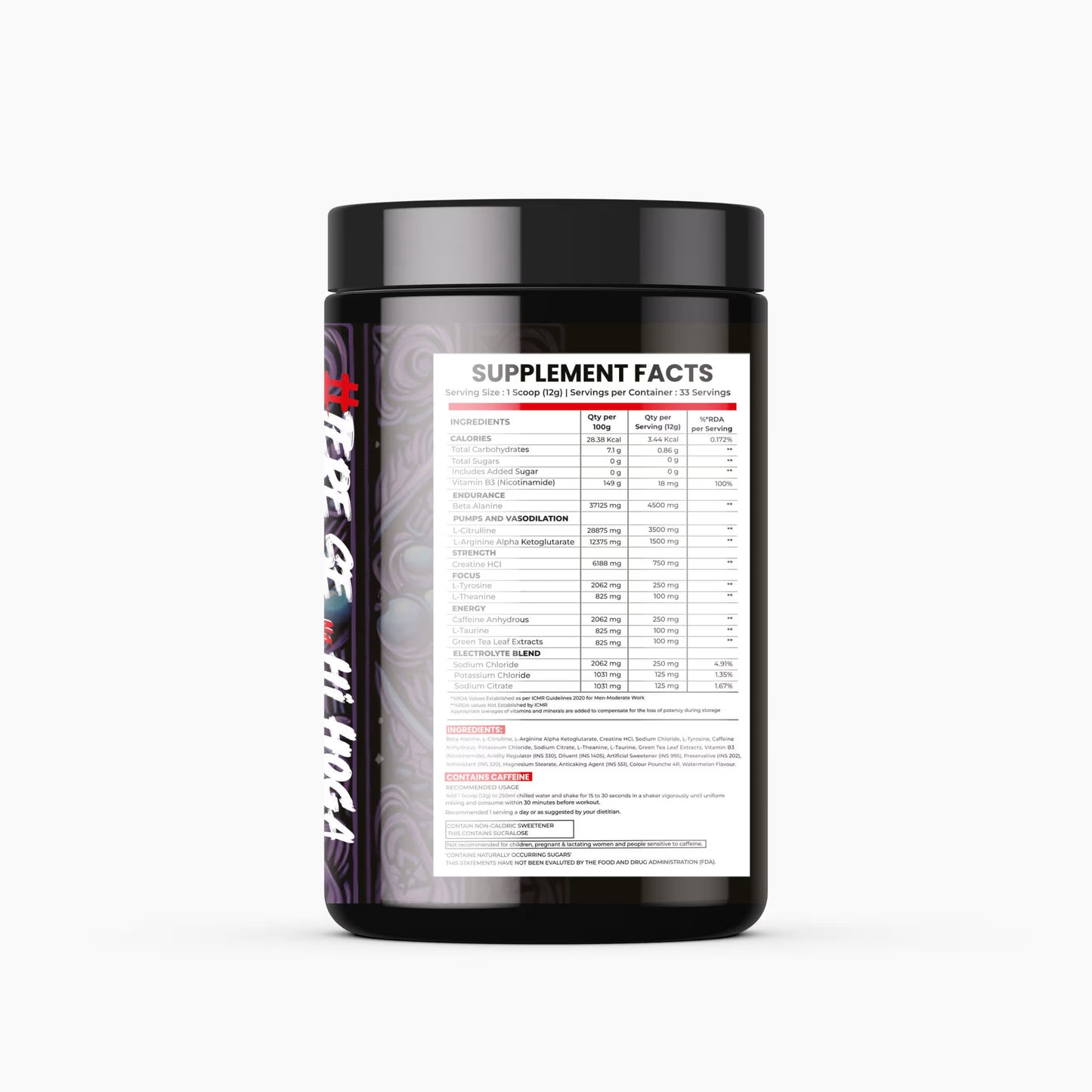 Deja Vu Pre Workout - Watermelon | Explosive Energy & Focus | 400g | 33 Servings | Beta-Alanine, Citrulline, Creatine, Caffeine | Feel the Goosebumps